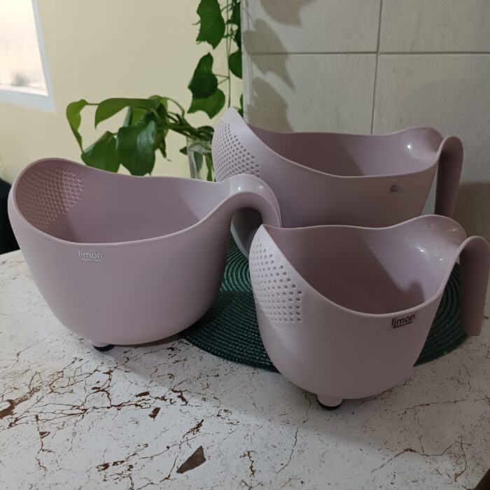 Limon Washing Bowl Set with Handle & Strainer - Image 4