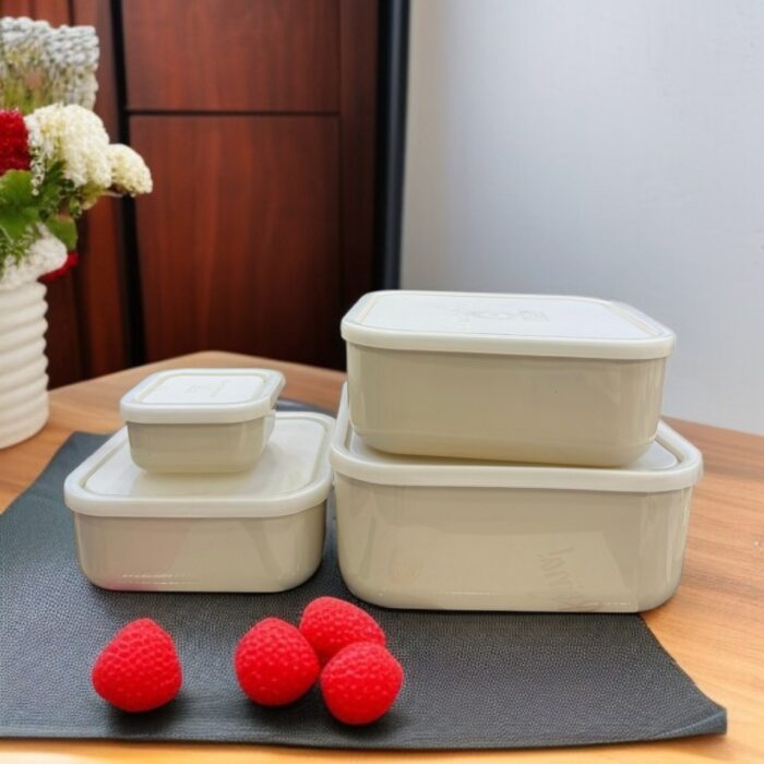 ZIBA Plastic Bowl Set with Airtight Lid 4-Pcs - Image 5