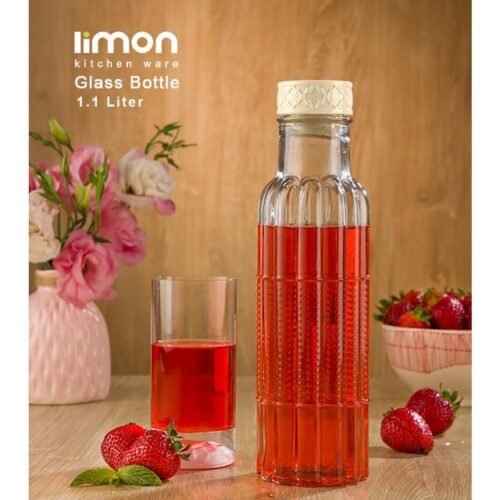 Limon Glass Bottle 1.1 L with Plastic Cap (Sahel)