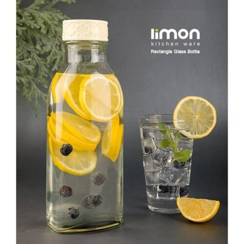 Limon Glass Bottle with Plastic Cap (Rectangle) 1.1 L