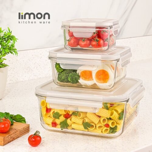 Limon Glass Container Set (Square)