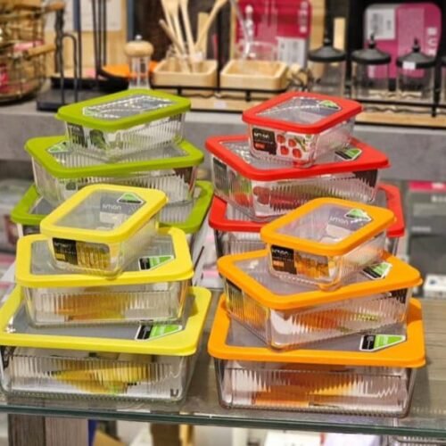 Unbreakable Limon Glass Container 3-Pcs Set (Rectangle)