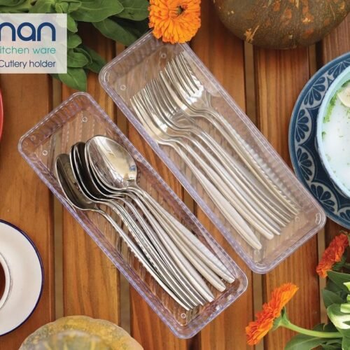 Duman Crystal Spoon & Cutlery Tray with Lid