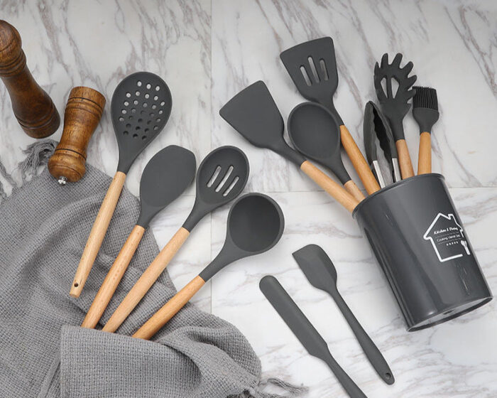 Non-Stick Silicon Kitchen Tool Set 12-Pcs (Utensils)