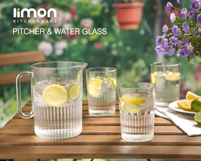 Limon Pitcher & Water Glass 7-Pcs Set-Made in Iran