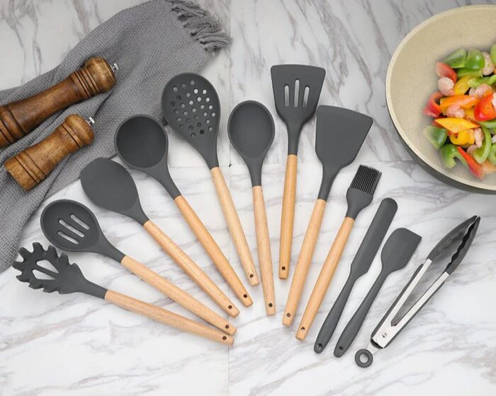Non-Stick Silicon Kitchen Tool Set 12-Pcs (Utensils) - Image 3