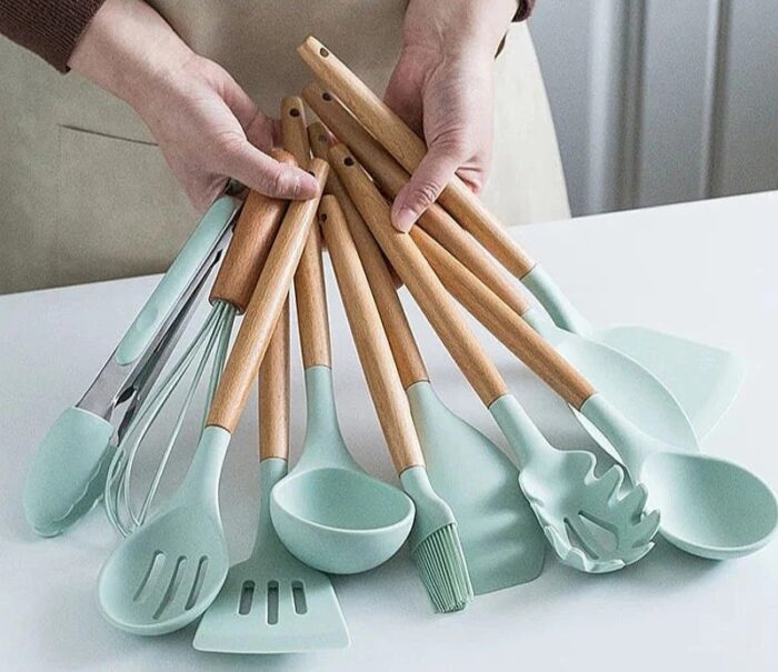 Non-Stick Silicon Kitchen Tool Set 12-Pcs (Utensils) - Image 12