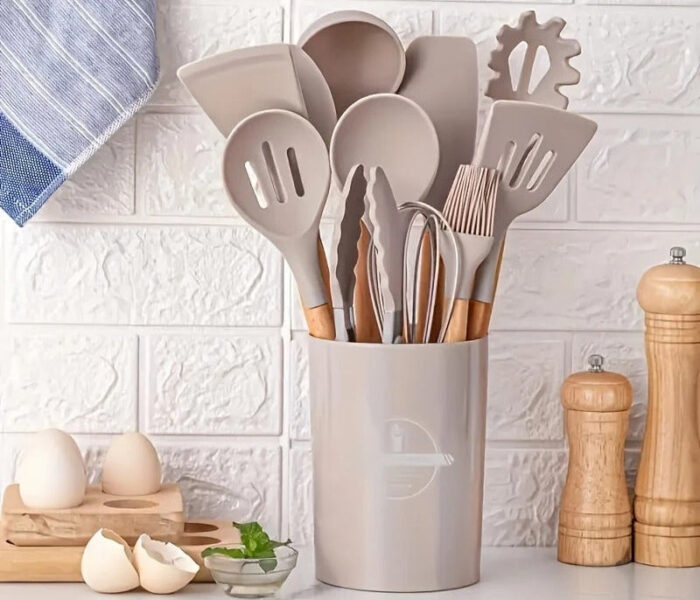Non-Stick Silicon Kitchen Tool Set 12-Pcs (Utensils) - Image 5