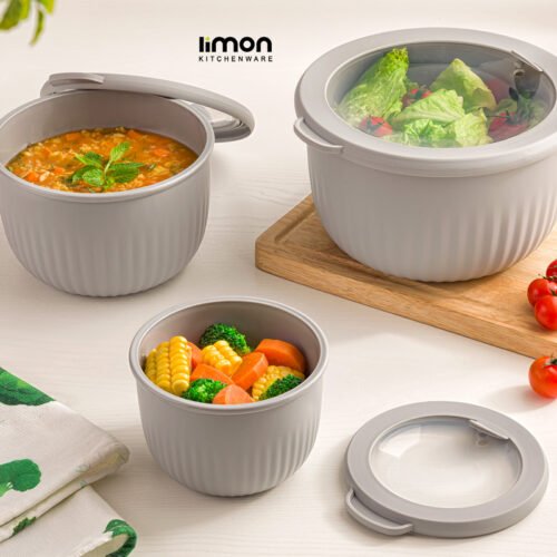 Limon Bowl Set – 3 Pc's with Vented Lid