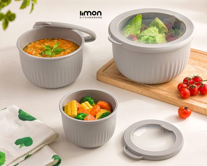 Limon Bowl Set – 3 Pc's with Vented Lid