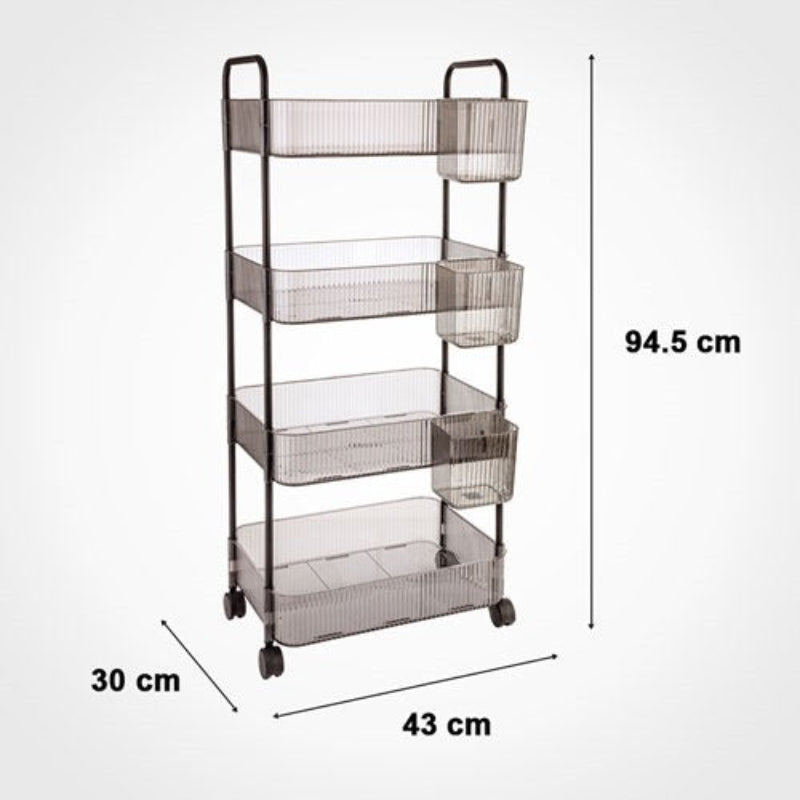 Limon Acrylic 4-Tier Trolley – Multi-Purpose Storage Cart - Image 7