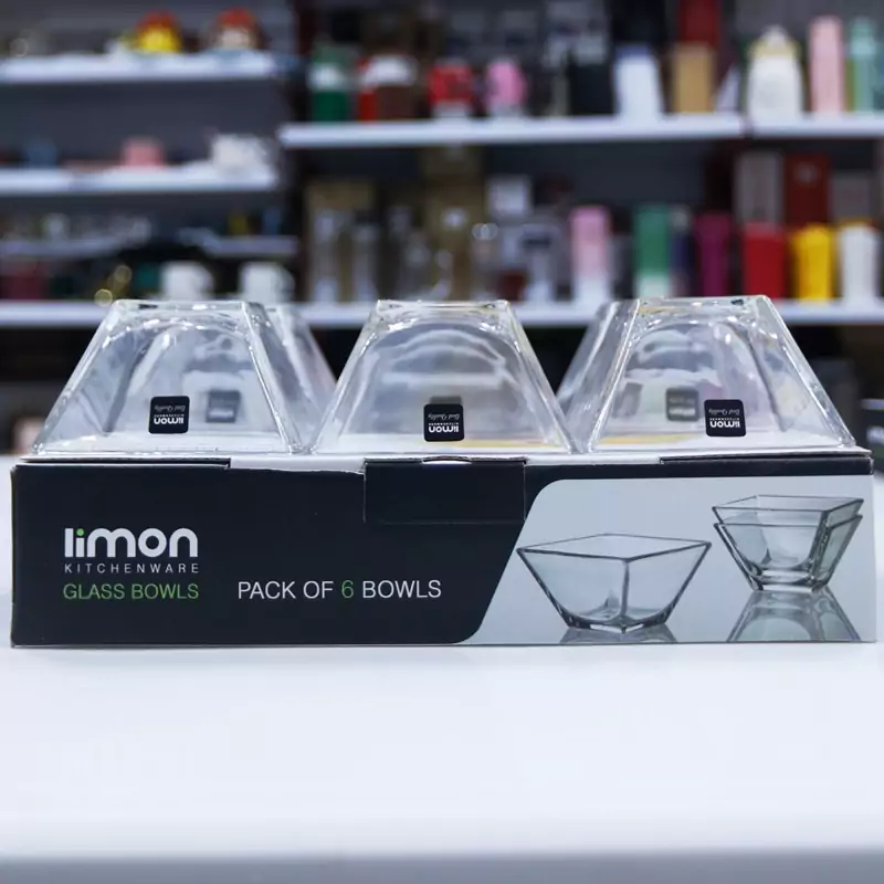 Limon Glass Bowls Set of 6 Pc's (Square) - Image 3