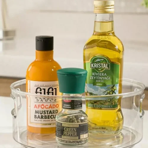 multi use acrylic rotatable tray with handles by limon