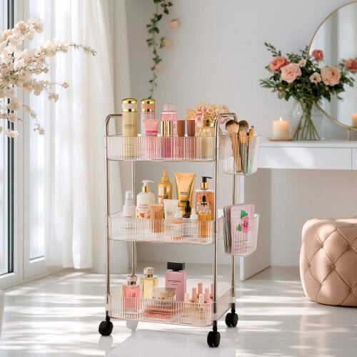 3 tier acrylic utility rolling trolley by limon