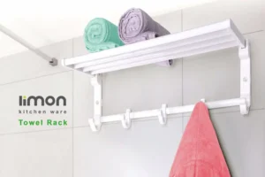 towel & clothes rack with adjustable hangers by limon