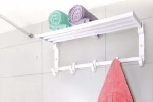 towel & clothes rack with adjustable hangers by limon