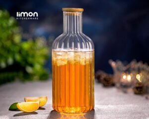 glass carafe with wooden lid by limon