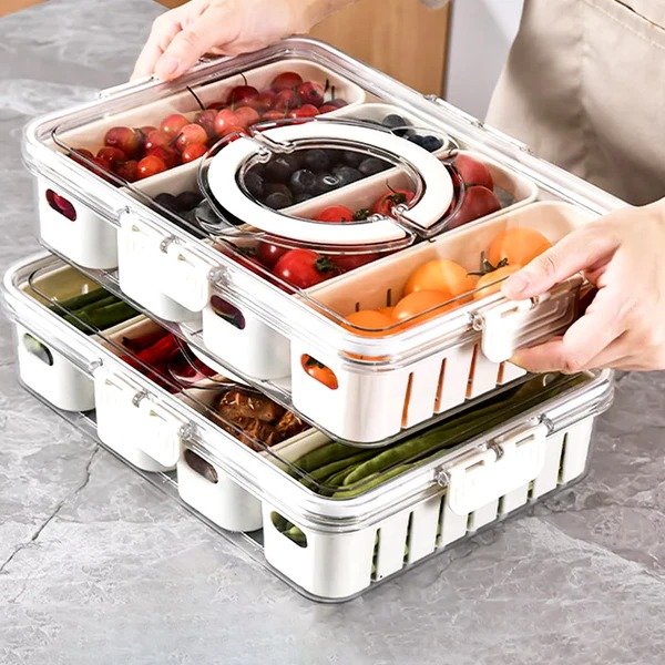 premium airtight multi portion box with drain premium airtight multi portion box with drain