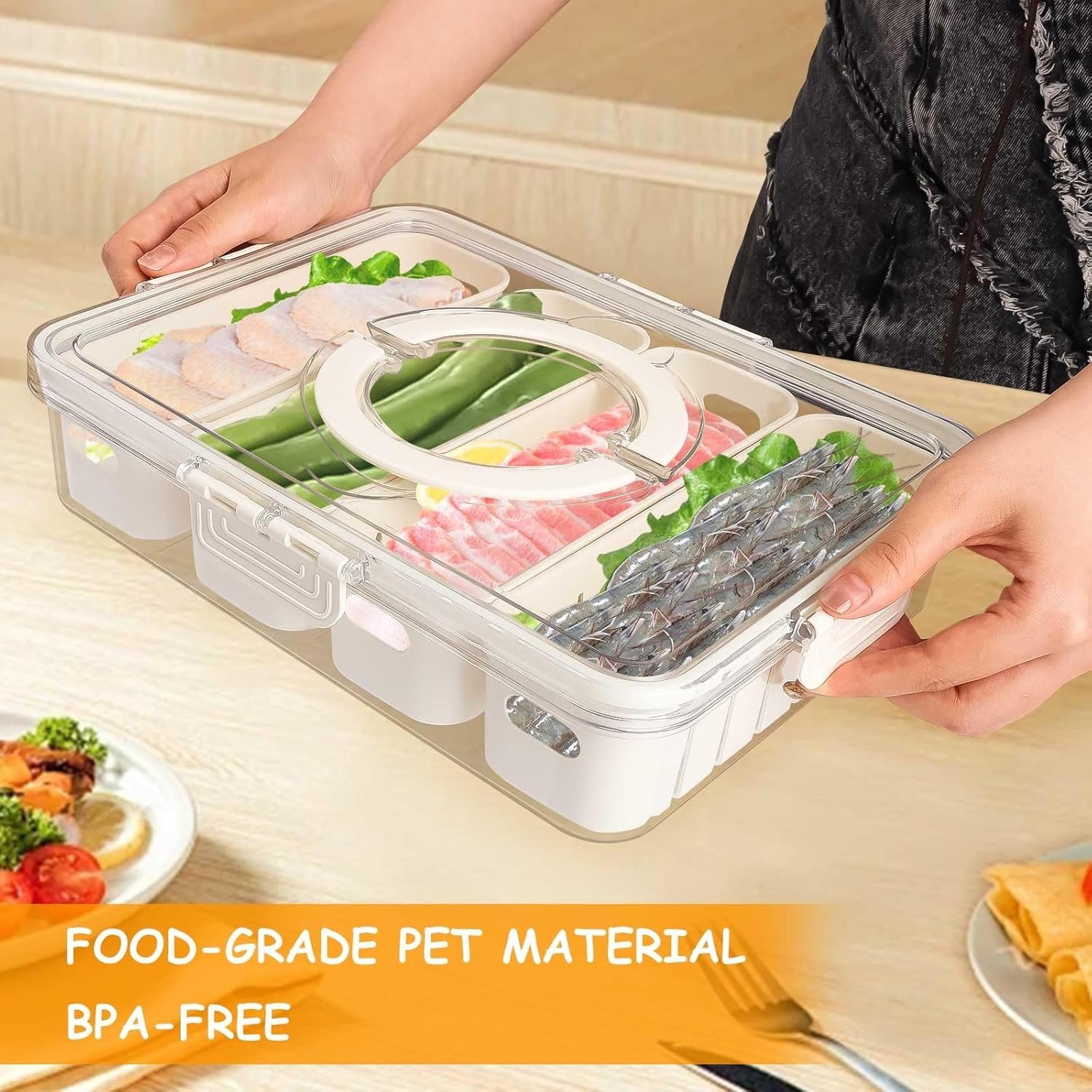 premium airtight multi portion box with drain premium airtight multi portion box with drain