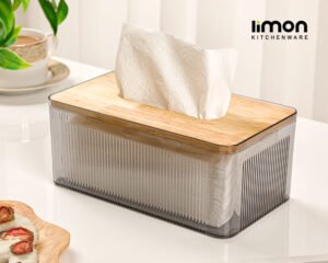 tissue box with wooden lid by limon