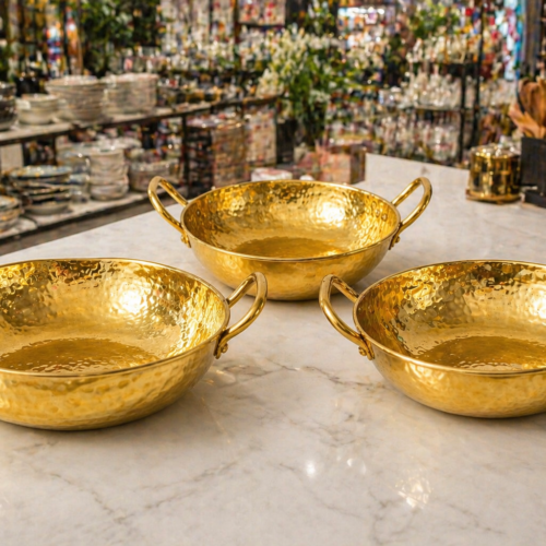 Golden Karahi – Luxury Serving Dish with Handles