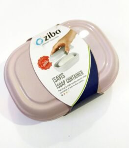 limon 3‑piece soap dish set with secure lid lock