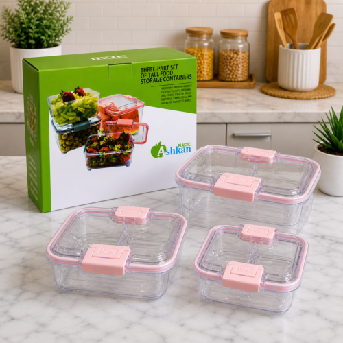 Three-Piece Tall Food Storage Container Set