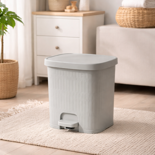 6l bamboo style pedal dustbin by limon