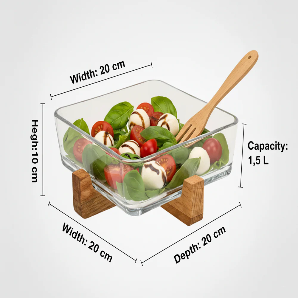 snackease wooden x base server with glass dish by limon