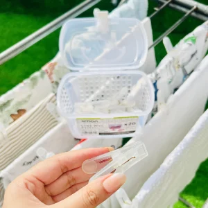 laundry essentials clips storage box with handle