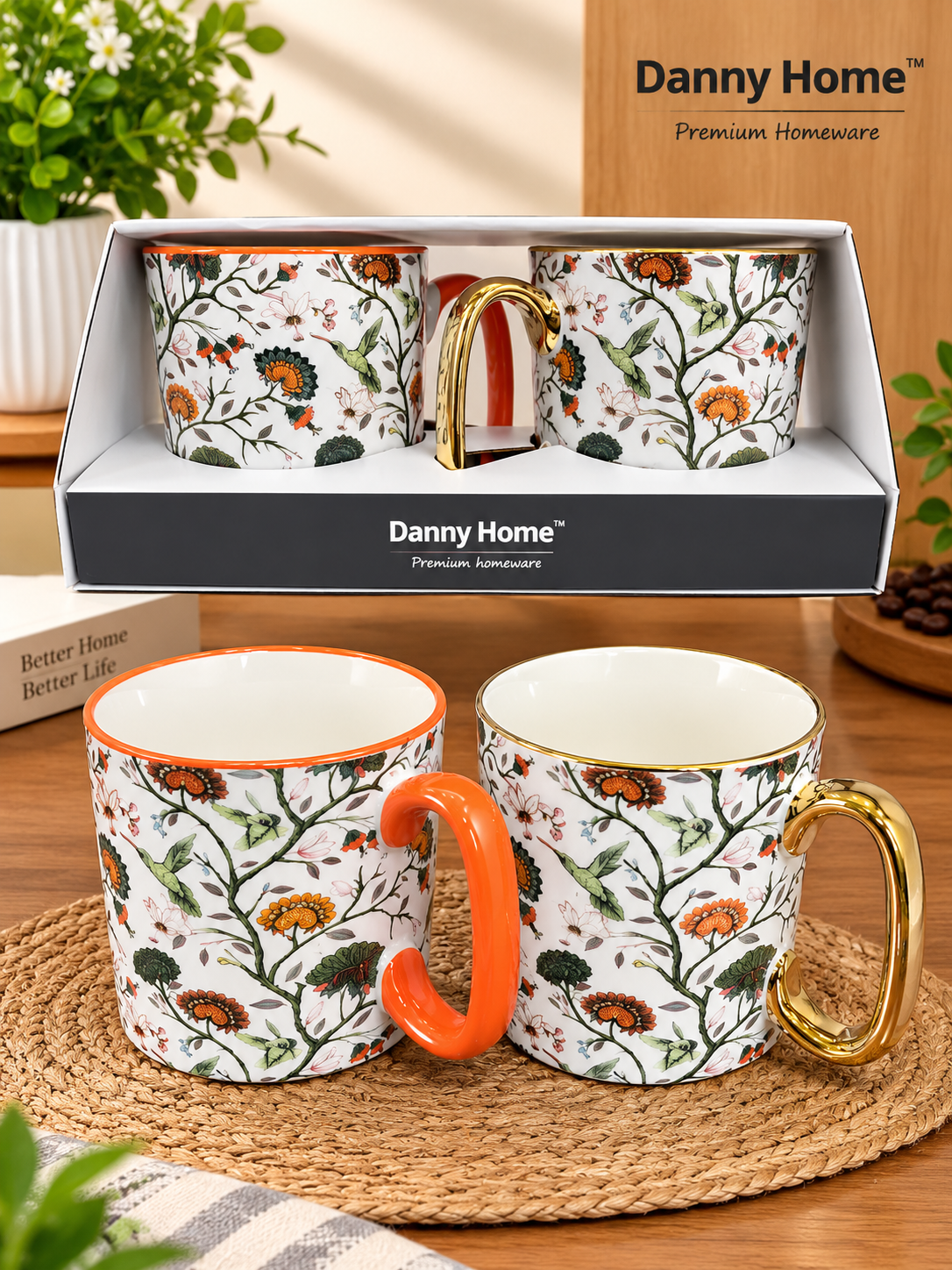 Danny Home Porcelain Mug Set – 2 Pcs - Image 3