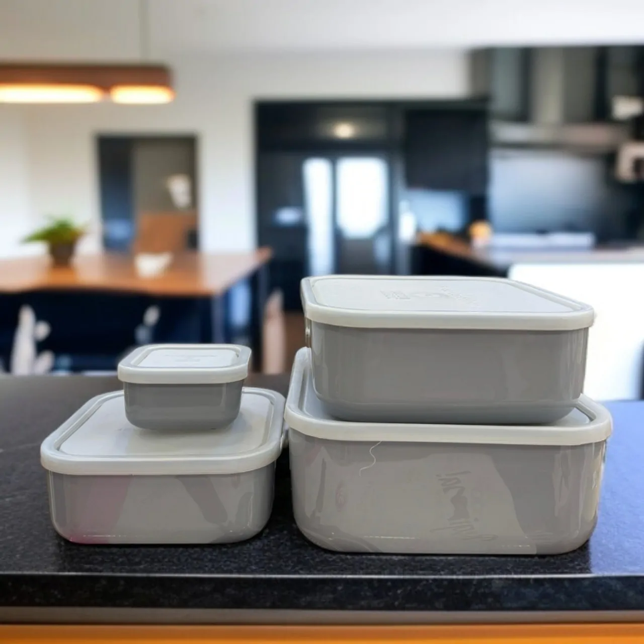 ZIBA Plastic Bowl Set with Airtight Lid 4-Pcs - Image 3