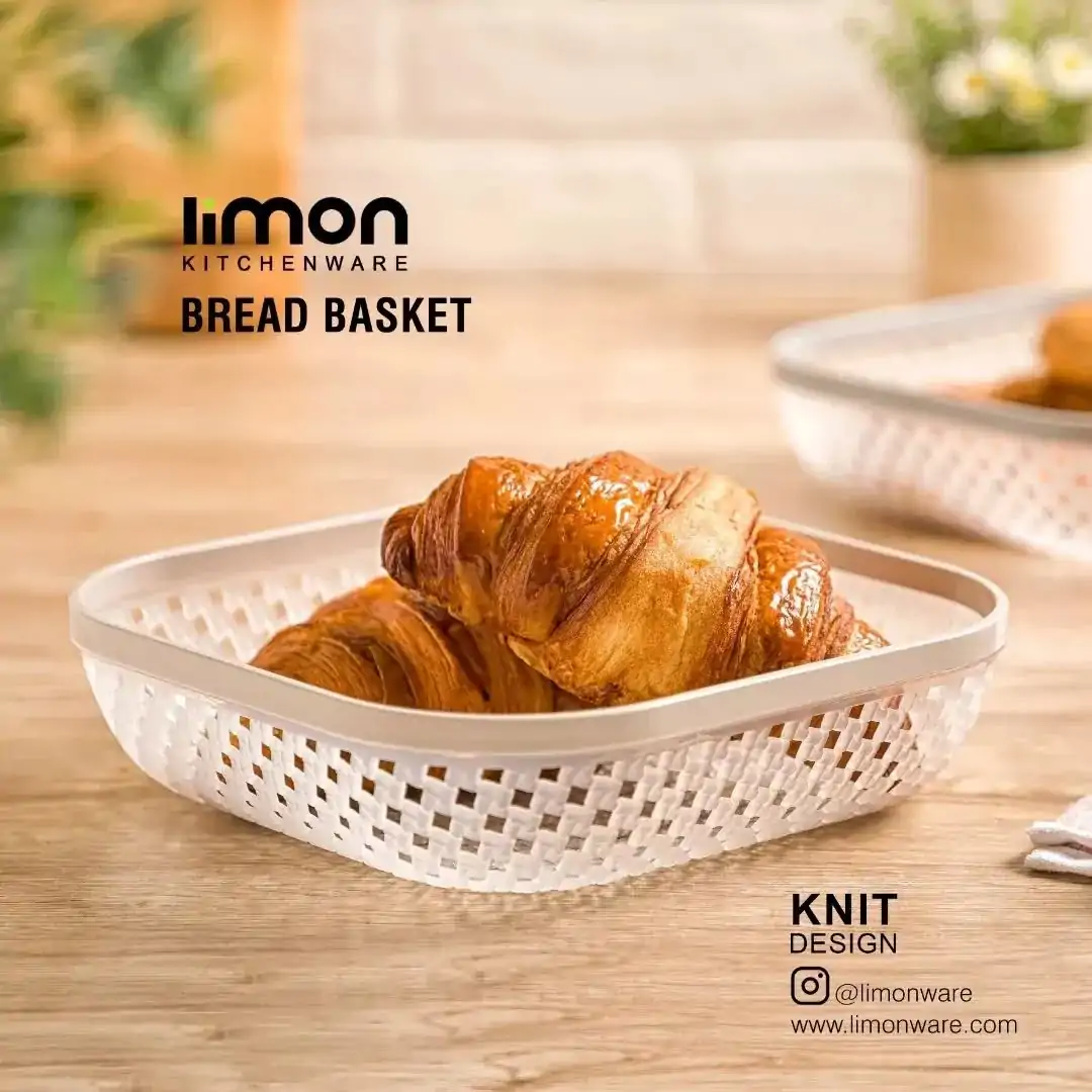Limon Large Bread Basket with Knit Design - Image 3