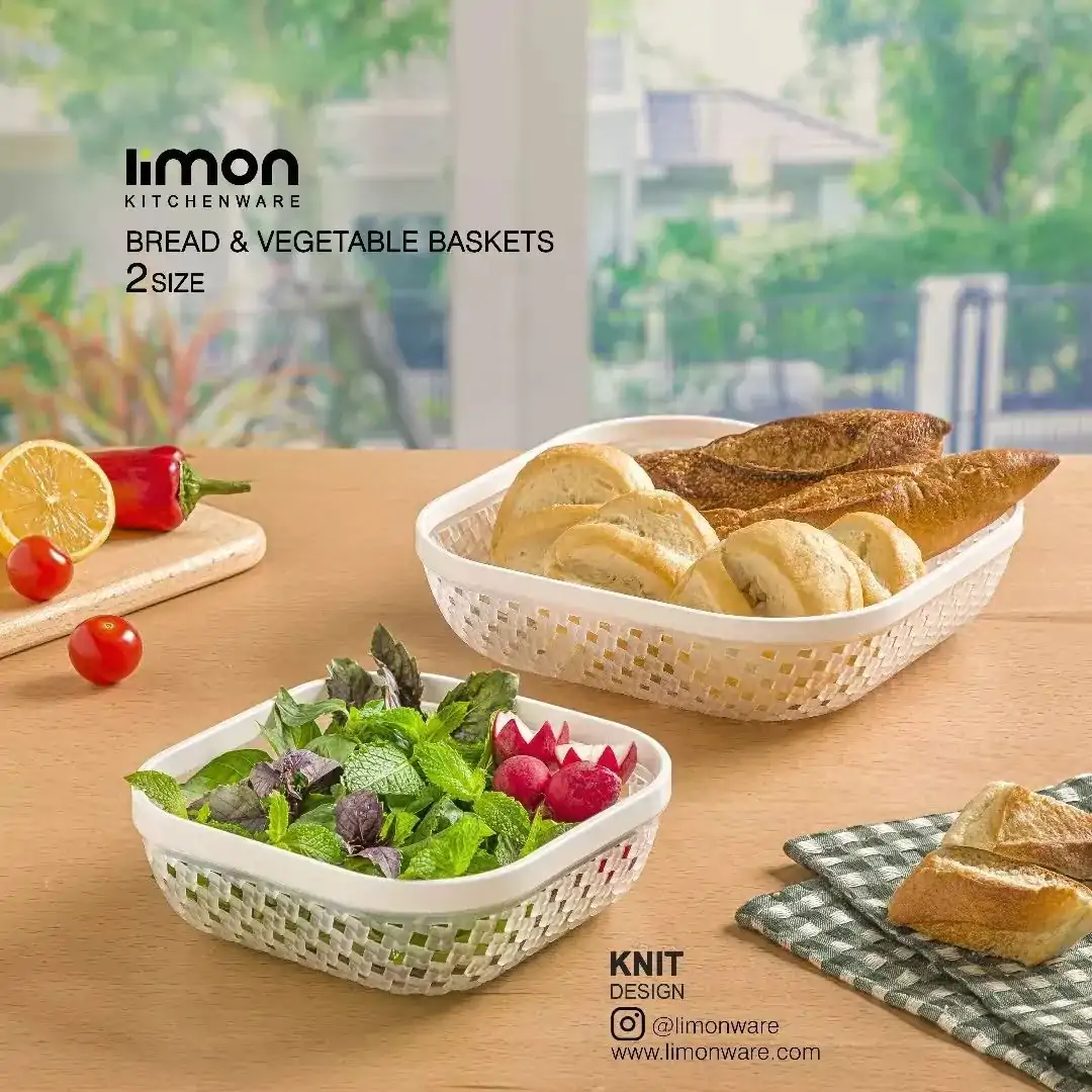 Limon Large Bread Basket with Knit Design - Image 2