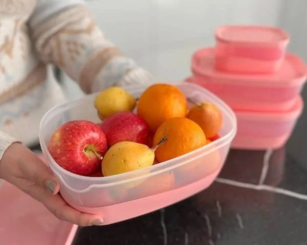 Ashkan Oval Plastic Food Container with Lid 4-Pcs - Image 2
