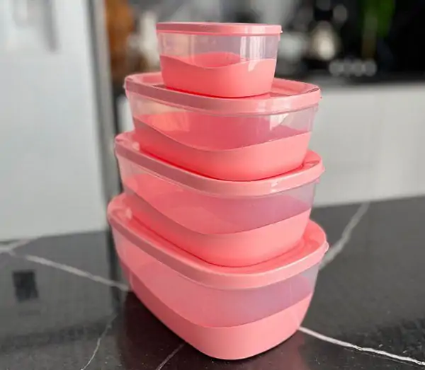 Ashkan Oval Plastic Food Container with Lid 4-Pcs - Image 3