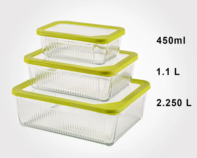 Unbreakable Limon Glass Container 3-Pcs Set (Rectangle) - Image 7