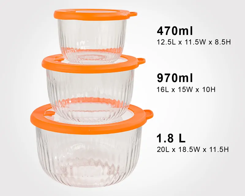 Limon Glass Bowl with Vented Lid 3-Pcs Set - Image 6