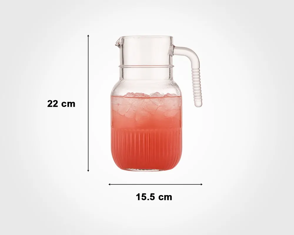 Limon Glass Pitcher & Jug 1.5 L (Stripped) - Image 2