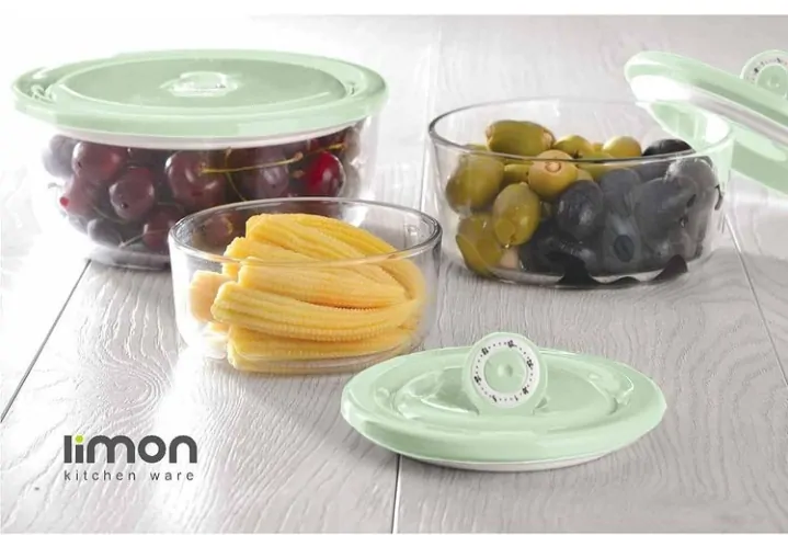 Limon Vacuum Glass Bowl 3-Pcs Set (Plain)