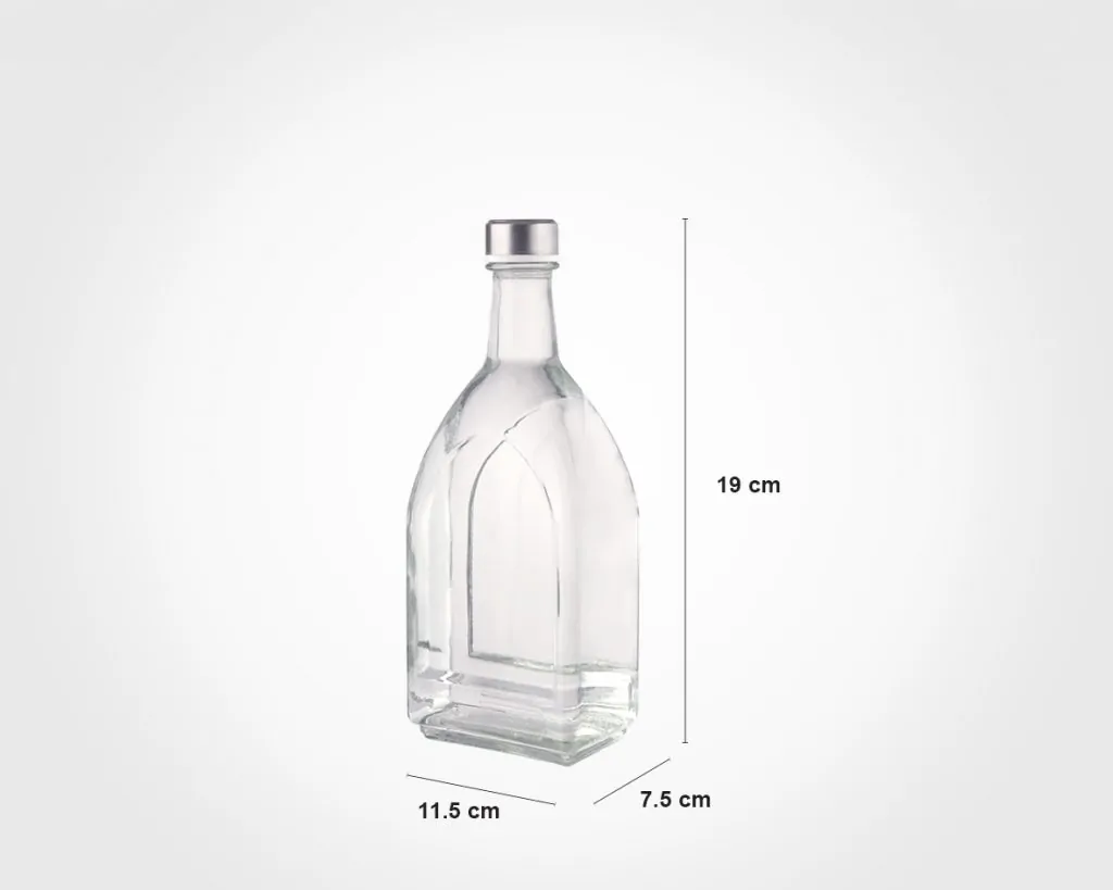 Limon Glass Water Bottle with Steel Lid 1.1 L (Rectangle) - Image 4