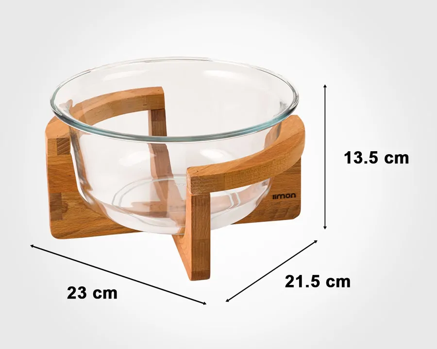 Limon Serving Bowl with Wooden Stand 2L - Image 6