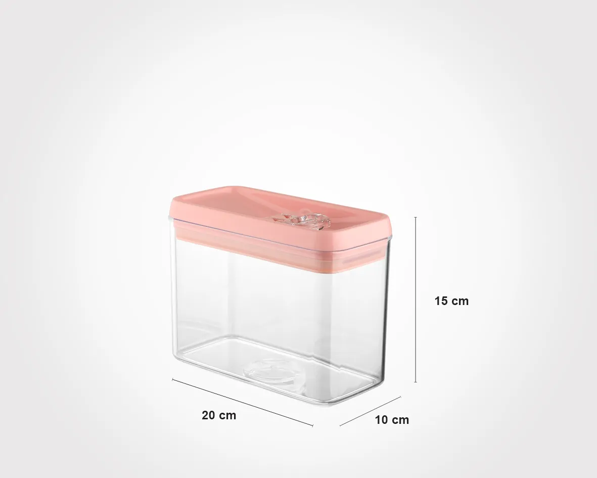 Limon Rectangular Canister Jar with a Thumb Lid of 1.7-L - Image 4