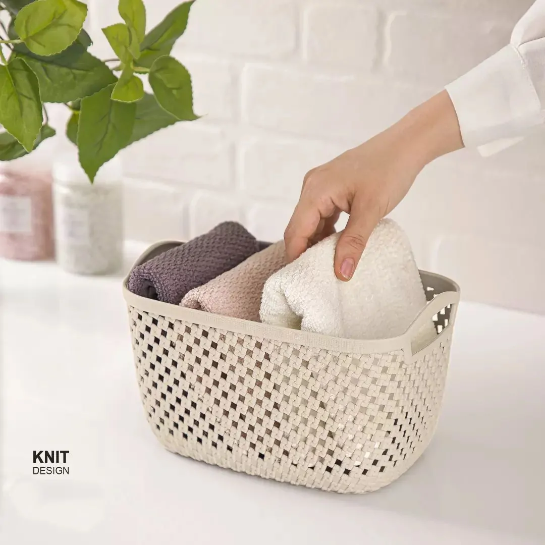 Limon Organizer Basket with Handle Knit Design - Image 7