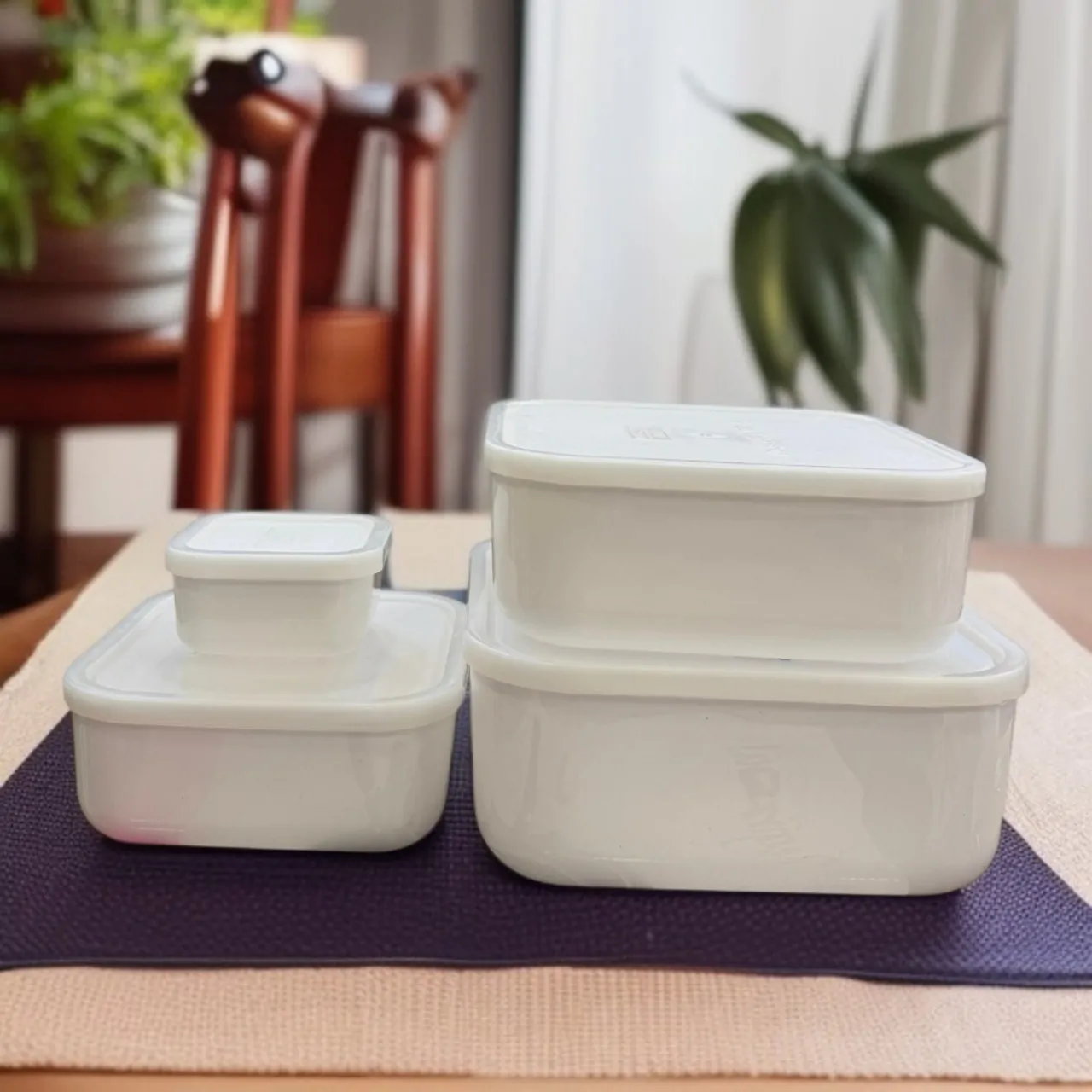 ZIBA Plastic Bowl Set with Airtight Lid 4-Pcs - Image 7