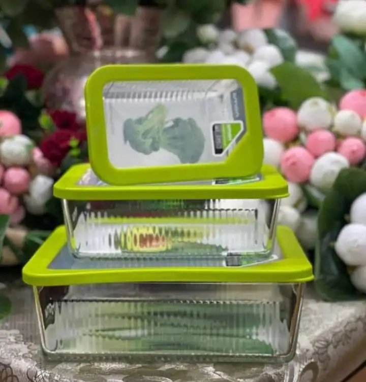 Unbreakable Limon Glass Container 3-Pcs Set (Rectangle) - Image 4