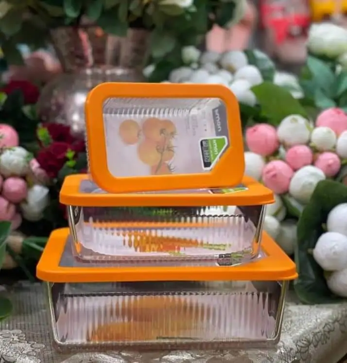 Unbreakable Limon Glass Container 3-Pcs Set (Rectangle) - Image 3