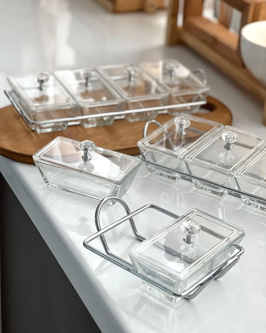 Limon Glass Snack Serving Tray 3-Sections (Rectangular) - Image 7