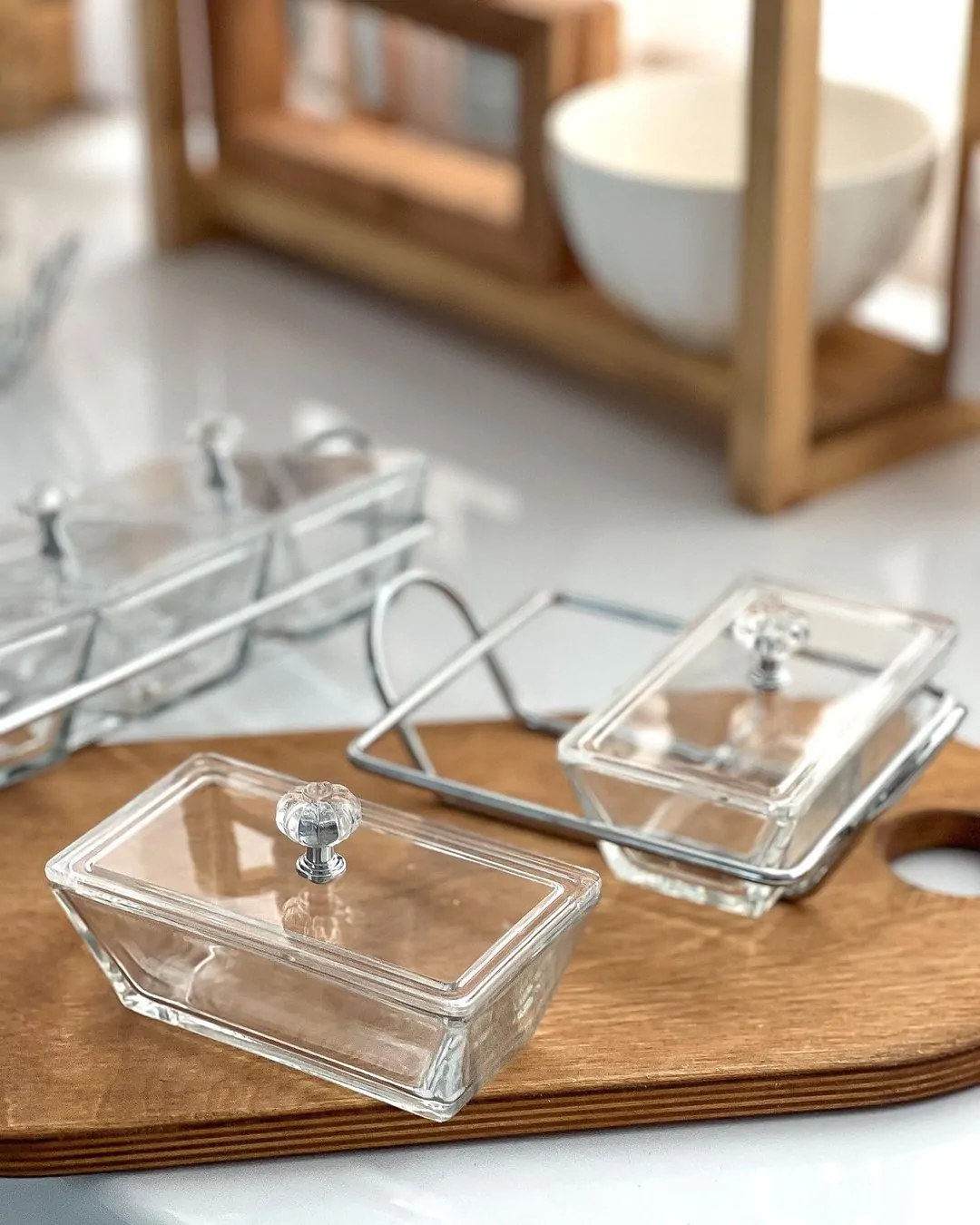 Limon Glass Snack Serving Tray 2-Sections (Rectangular) - Image 7