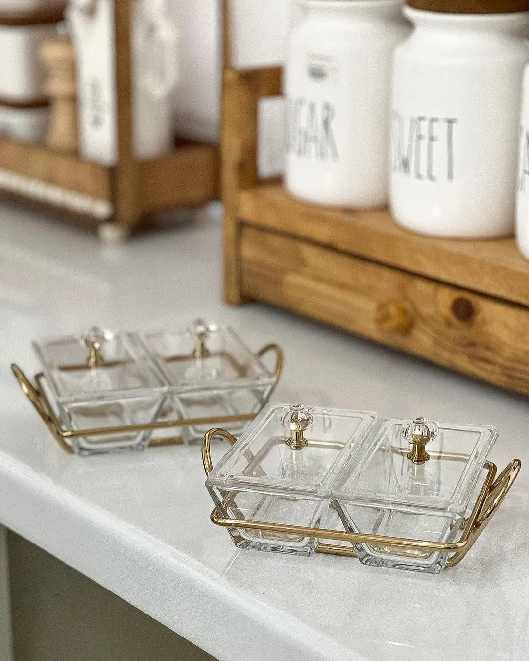 Limon Glass Snack Serving Tray 2-Sections (Rectangular) - Image 5